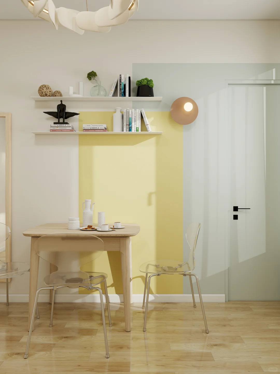 Grand réaménagement d'un petit appartement de 35 m² dans le Grand Paris 🌟 Jeu de couleurs géométriques