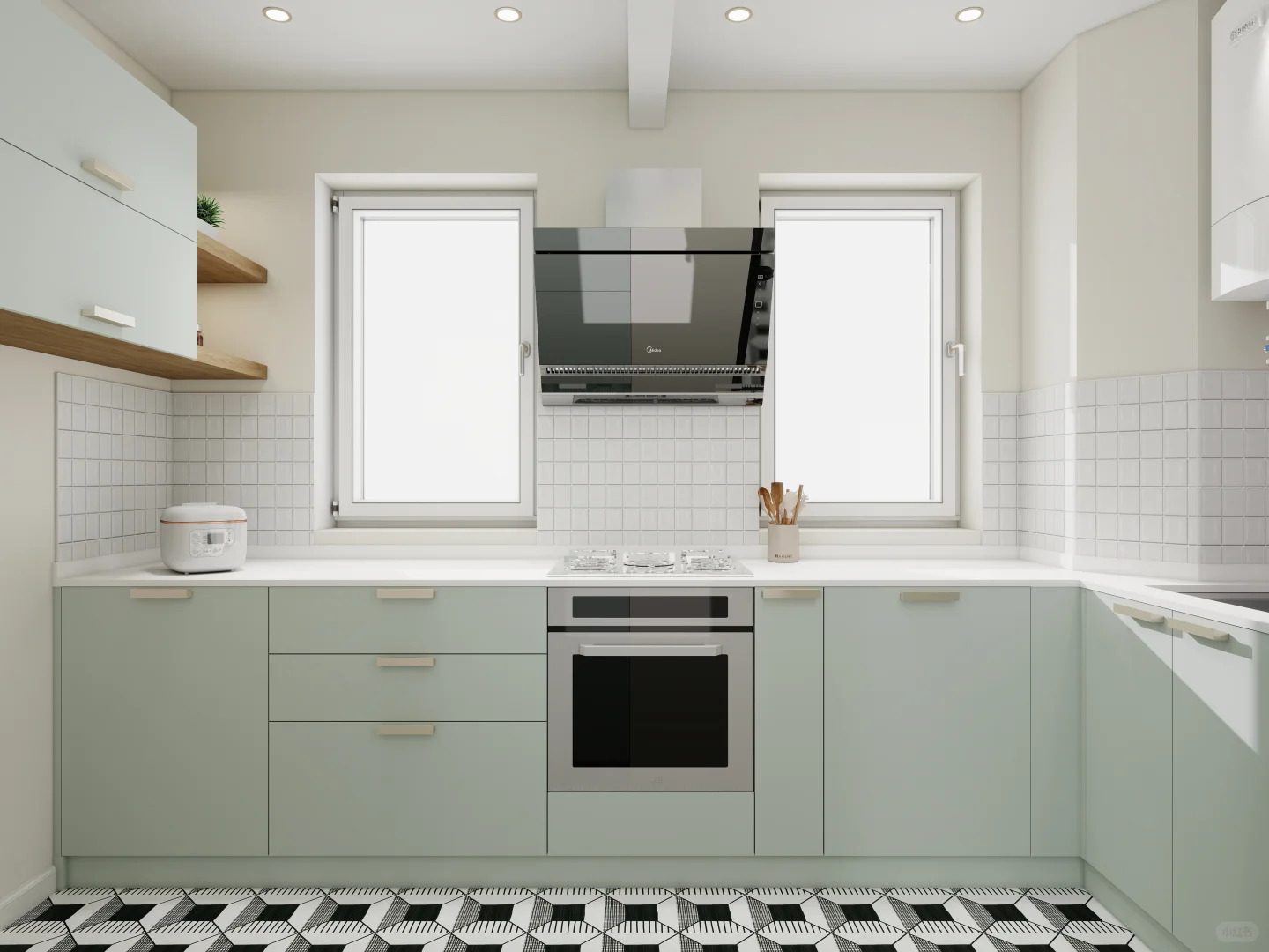 Grand réaménagement d'un petit appartement de 35 m² dans le Grand Paris 🌟 Jeu de couleurs géométriques